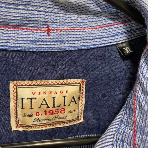 Vintage Italia c.1958 Long Sleeve Button Down Dress Shirt Size XL - Picture 8 of 10